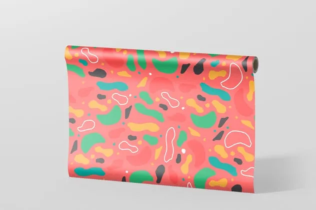 礼品精美包装纸印花设计样机模板 Gift Wrapping Paper Mockup插图(2)