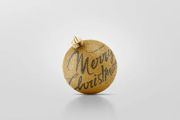 圣诞装饰球样机 Christmas Ball Mockup with Material Options插图(6)