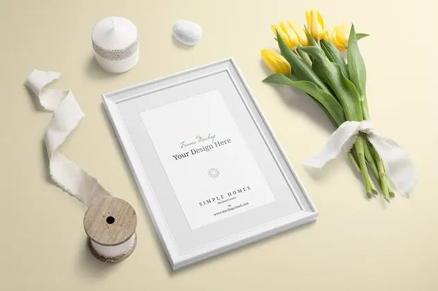 超高清花卉画框场景样机模板v8 Simple Homes Mockup Vol. 8插图(2)
