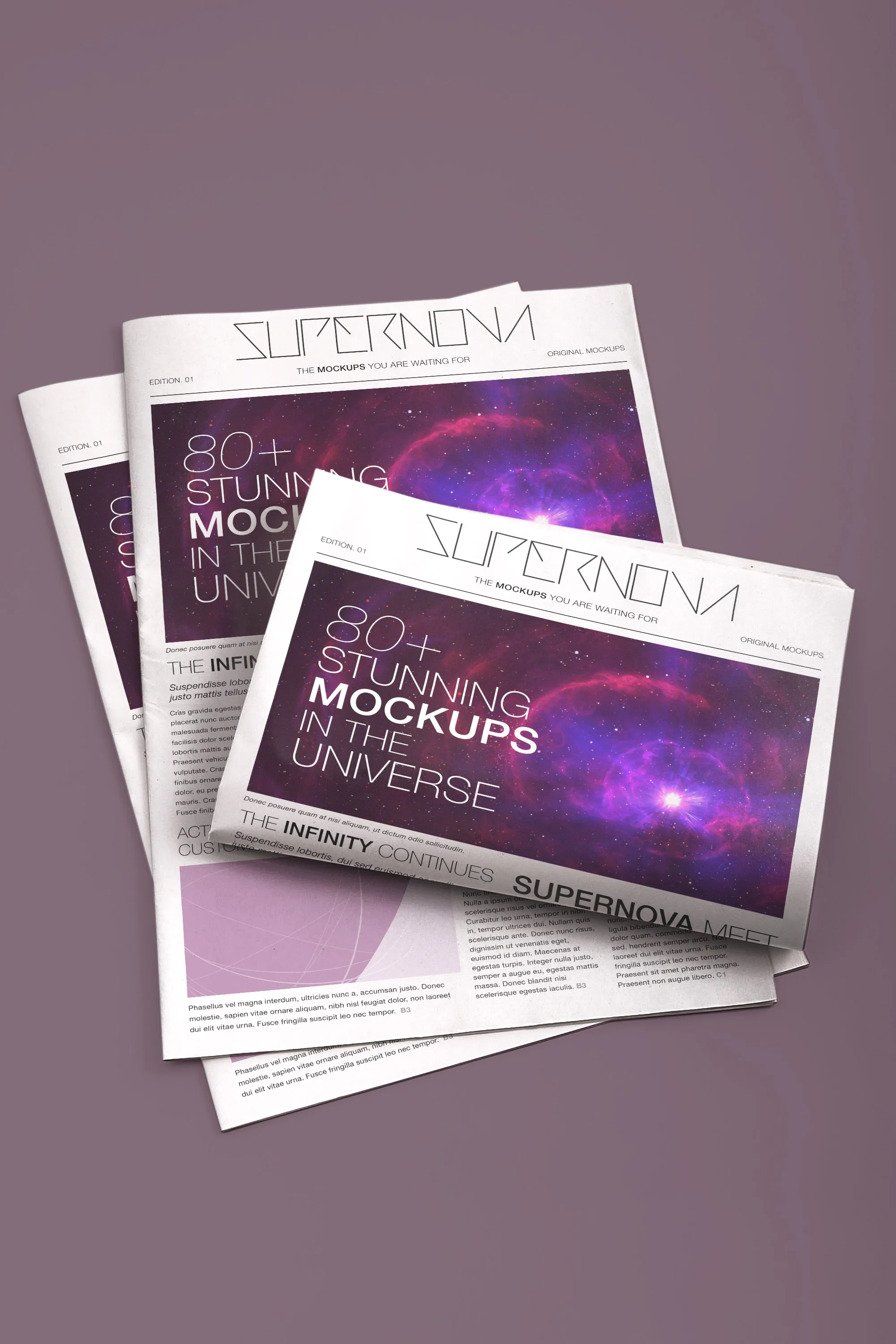 新闻报纸排版设计效果图PSD样机01 Newspaper PSD Mockup 01插图(1)