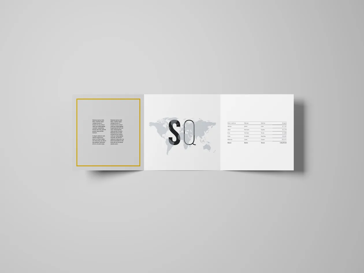 方形三折小册子设计内页印刷效果图样机模板 Square Tri-Fold Brochure Mockup插图(6)