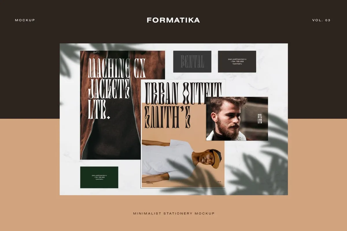 极简主义品牌文具样机模板V3 Pental No. 3#8211; Minimalist Stationery Mockup