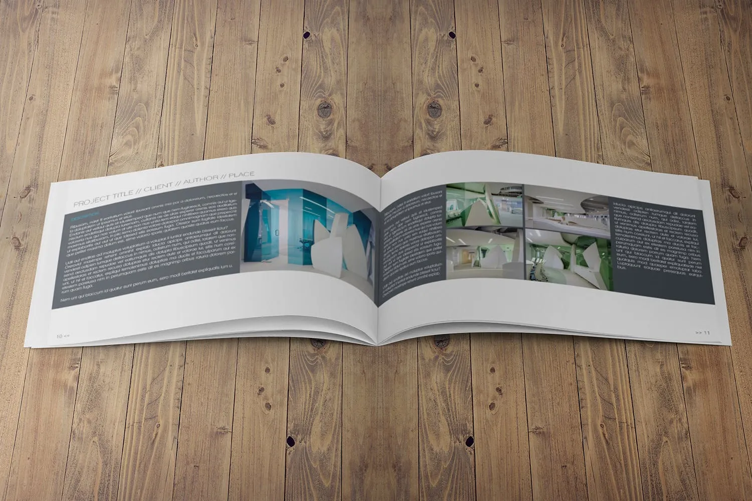 美国信纸规格宣传册内页版式设计前视图样机素材库精选 US Half Letter Brochure Mockup Front View插图(2)