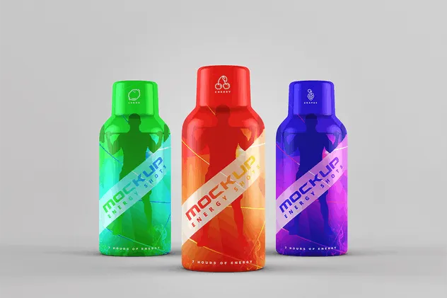 能量饮料瓶外观包装样机 Energy Shot / Energy Drink MockUp插图(2)