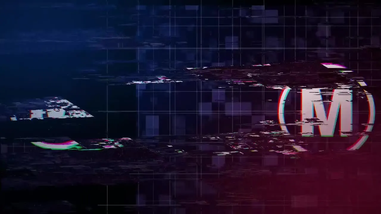 扭曲效果的小故障徽标显示像素设计精选AE模板