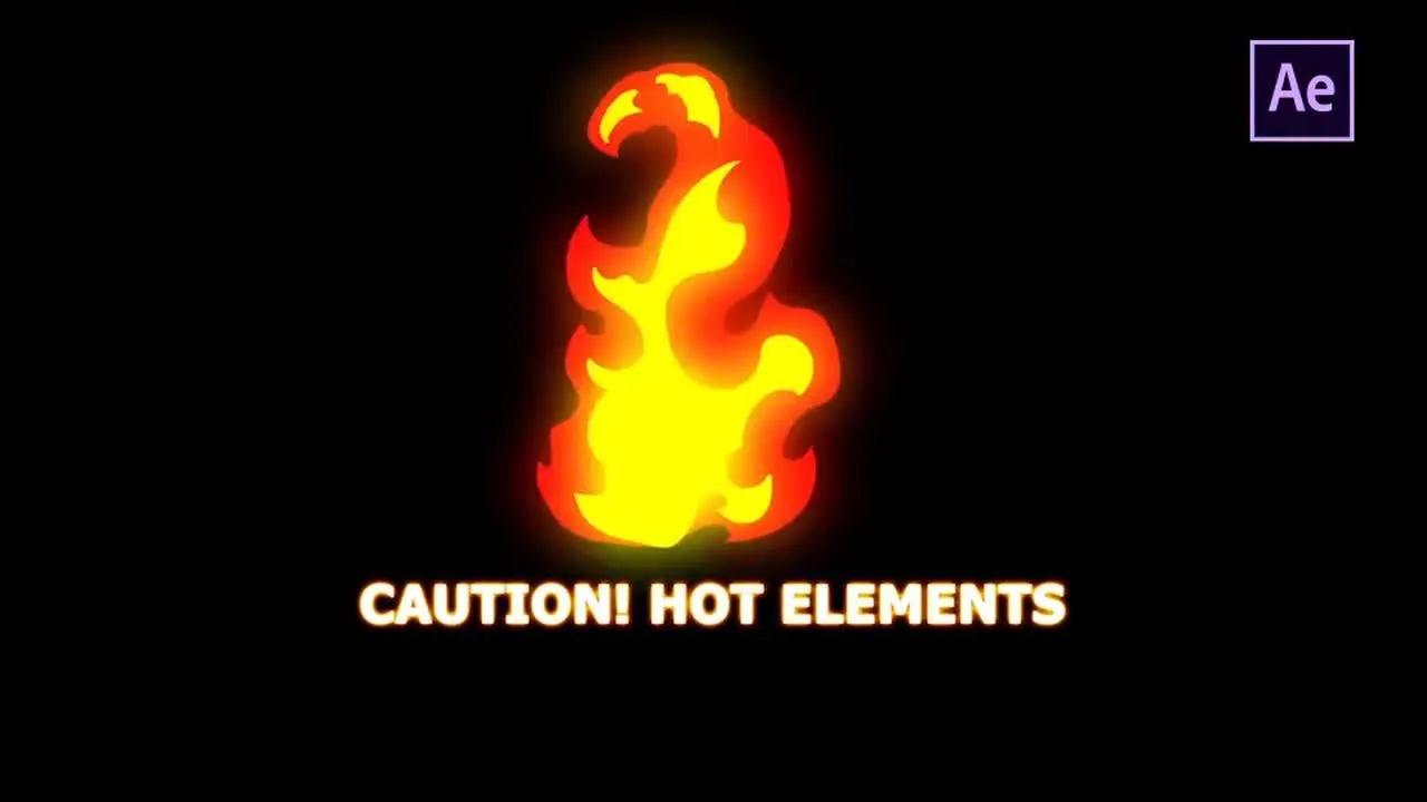 手工绘制火元素像素设计精选AE模板