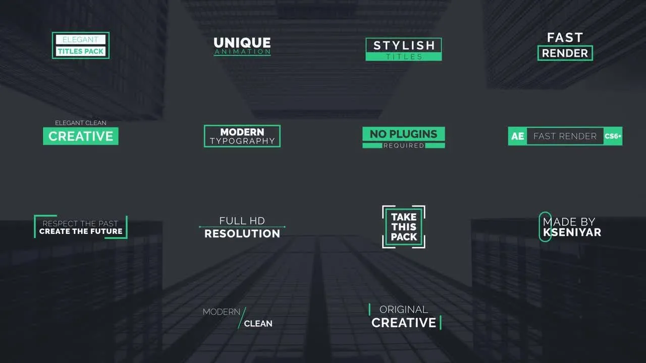 现代简洁文字标题动画排版像素设计精选AE模板