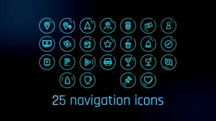 25个干净简单的动画图标像素设计精选AE模板