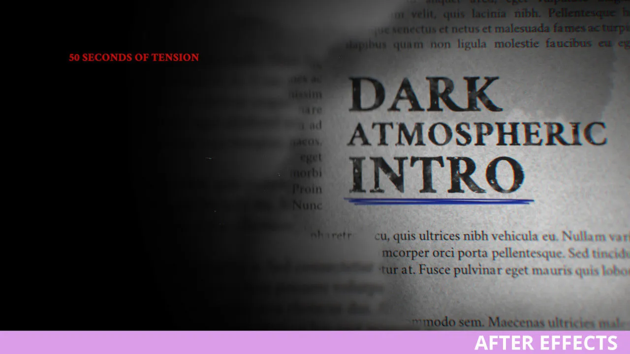 Taku黑暗大气介绍效果像素设计精选AE模板
