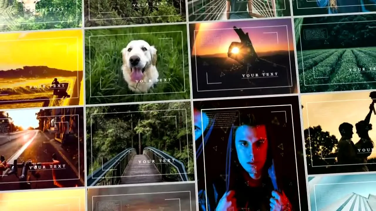 摄像机扩展的镜面边缘效果像素设计精选AE模板