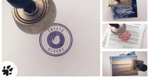 企业Logo印章演示像素设计精选AE模板[3个版本] Logo Stamp (3 versions)