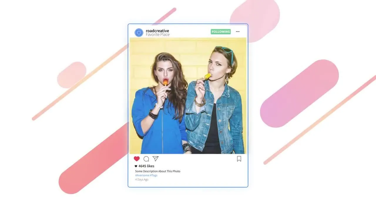 照片展示现代文本动画像素设计精选AE模板