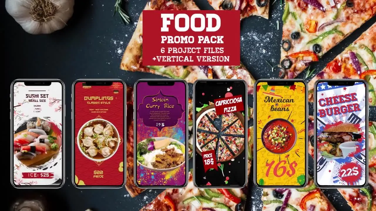 餐厅促销活动像素设计精选AE模板