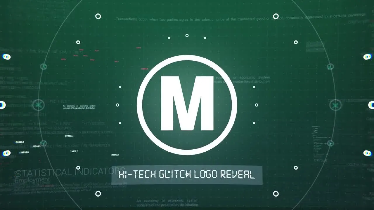 数字小故障徽标显示像素设计精选AE模板