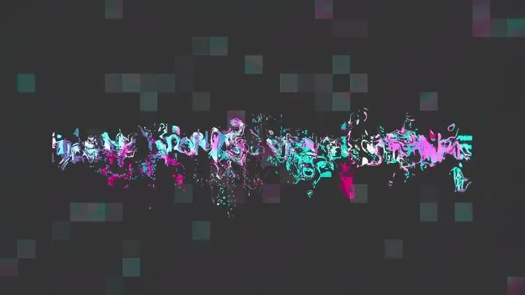 液体霓虹灯风格动态像素设计精选AE模板