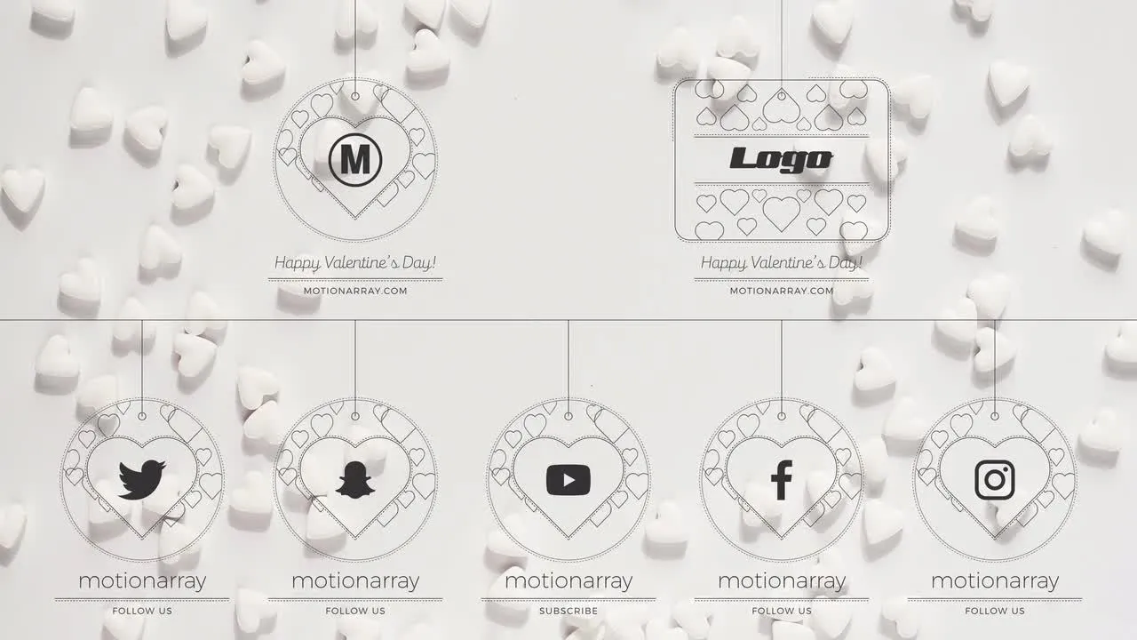 情人节徽标显示像素设计精选AE模板