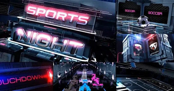 体育运动直播节目视频包装像素设计精选AE模板 Sports Broadcast Pack