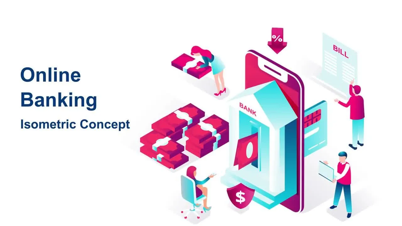 干净精巧创意的网上银行动画元素像素设计精选AE模板