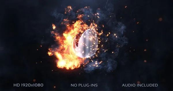 火焰粒子动画特效Logo设计演示像素设计精选AE模板 Fireswirl Logo