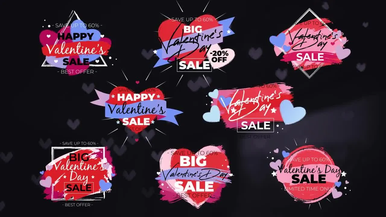 8个情人节销售标题像素设计精选AE模板