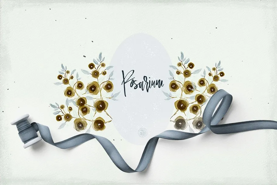 蔷薇科花卉手绘剪贴画 Rosarium – Floral Arrangements插图(1)