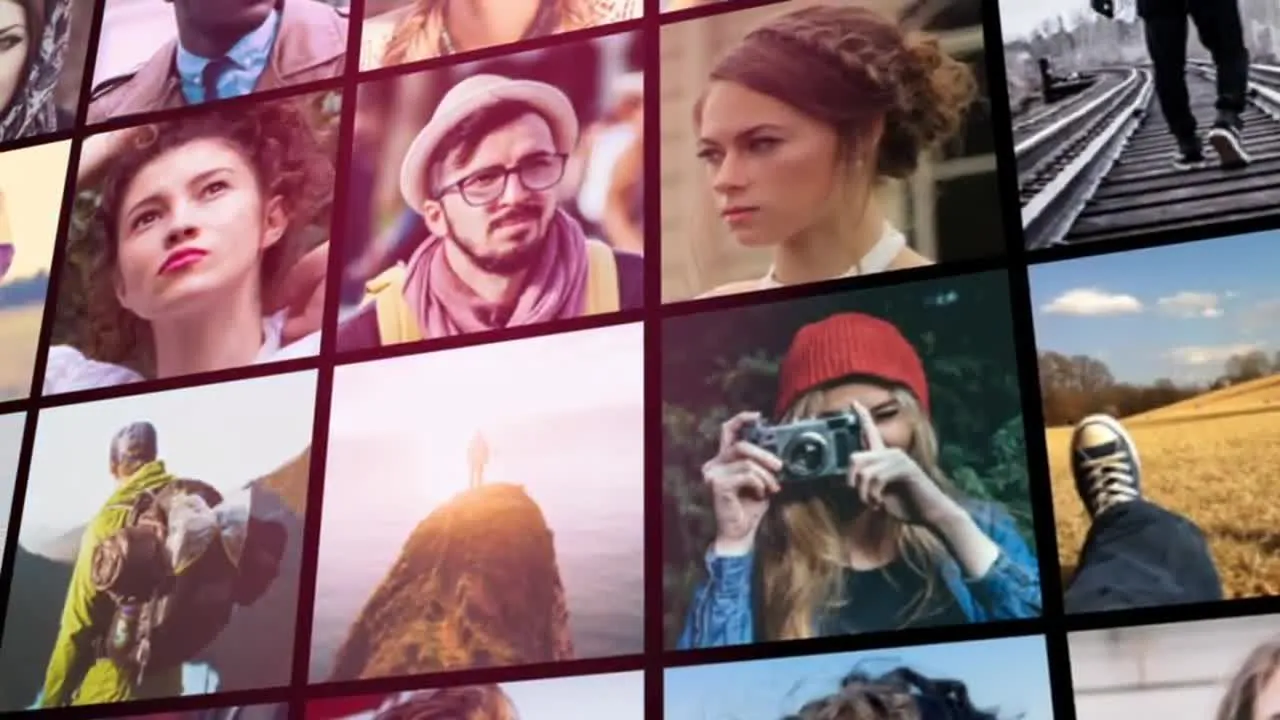 现代简约时尚的照片墙开场白像素设计精选AE模板