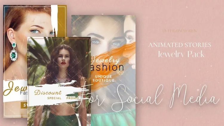 华丽明亮的珠宝宣传介绍像素设计精选AE模板