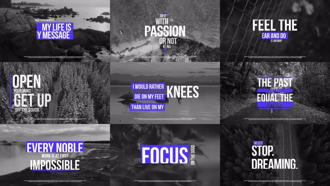 9个整洁的版式全屏标题动画像素设计精选AE模板