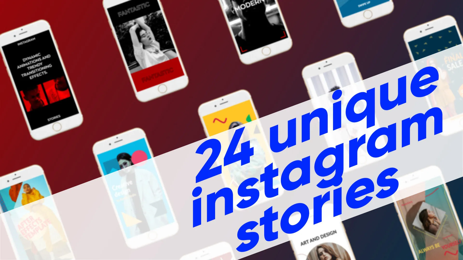 24个时尚文本动画过渡效果图片分享像素设计精选AE模板