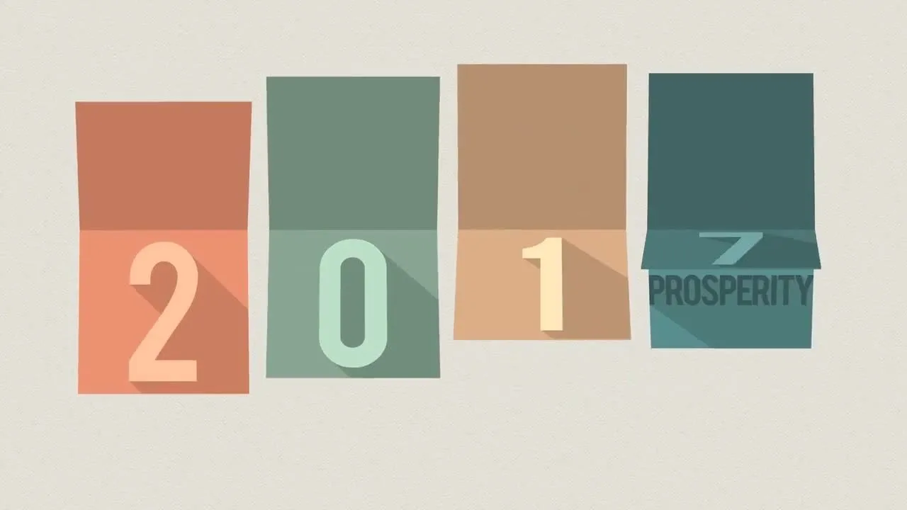 新年年会日历翻页动画特效像素设计精选AE模板