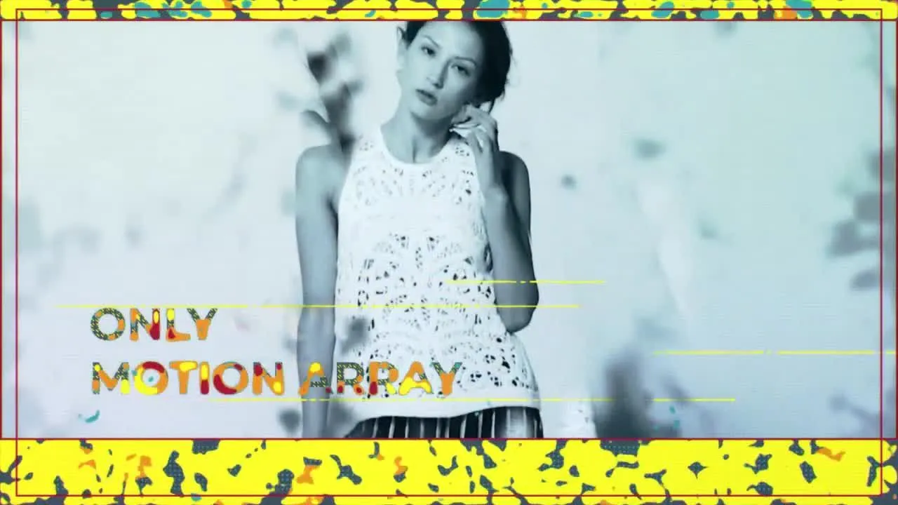 炫彩动态边框视频展示像素设计精选AE模板特效