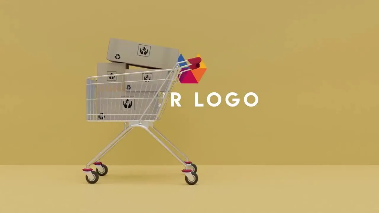 购物车徽标动态动画像素设计精选AE模板