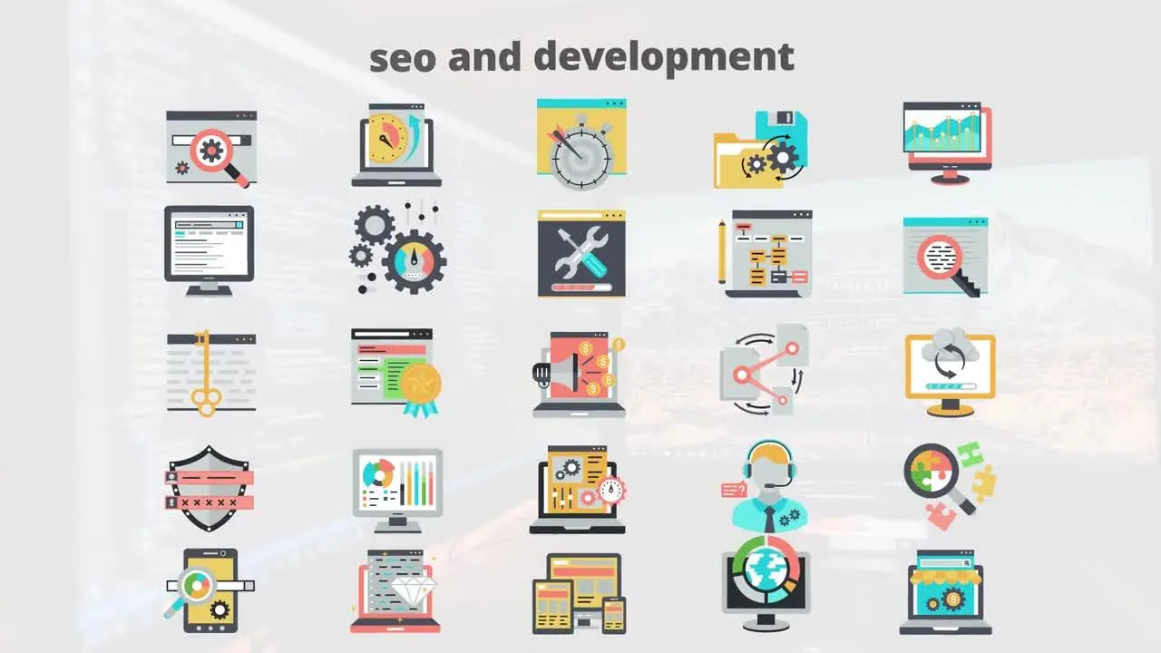 SEO和开发平面动画图标像素设计精选AE模板