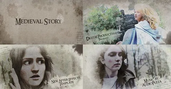 历史纪录片节目片头特效像素设计精选AE模板 Medieval Story