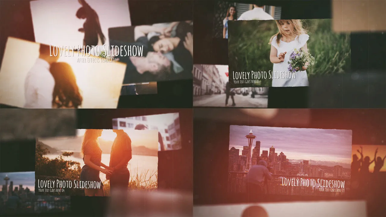 可爱的浪漫时刻照片幻灯片像素设计精选AE模板
