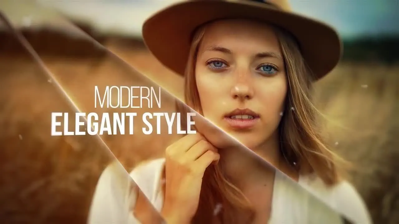 优雅漏光效果ae幻灯片素材