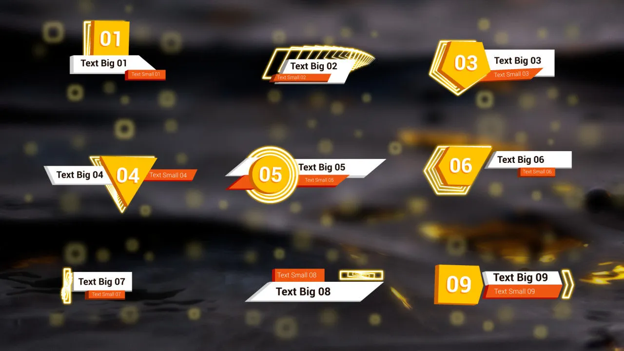 9个明亮动态的全屏标题动画像素设计精选AE模板