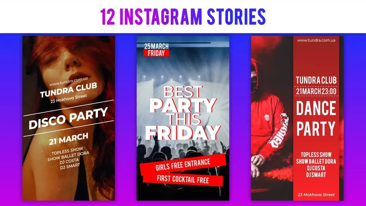 12个整洁明亮活力的时尚海报Instagram故事像素设计精选AE模板