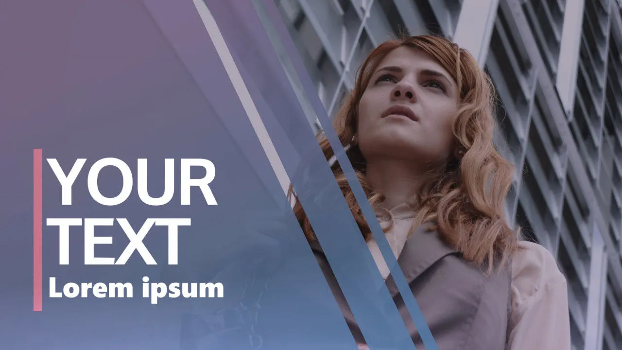 动态条纹转场企业幻灯片