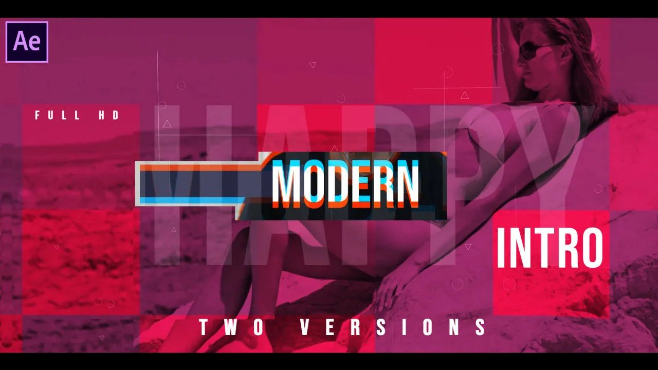 2个现代开场白动画像素设计精选AE模板