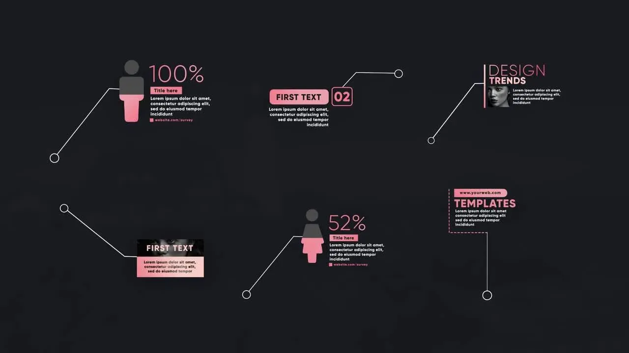 6个时尚设计大标注标题像素设计精选AE模板