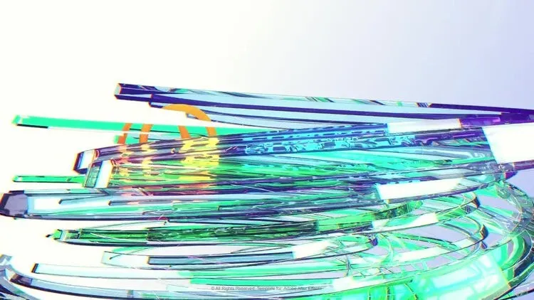 简洁时尚的玻璃丝带徽标像素设计精选AE模板