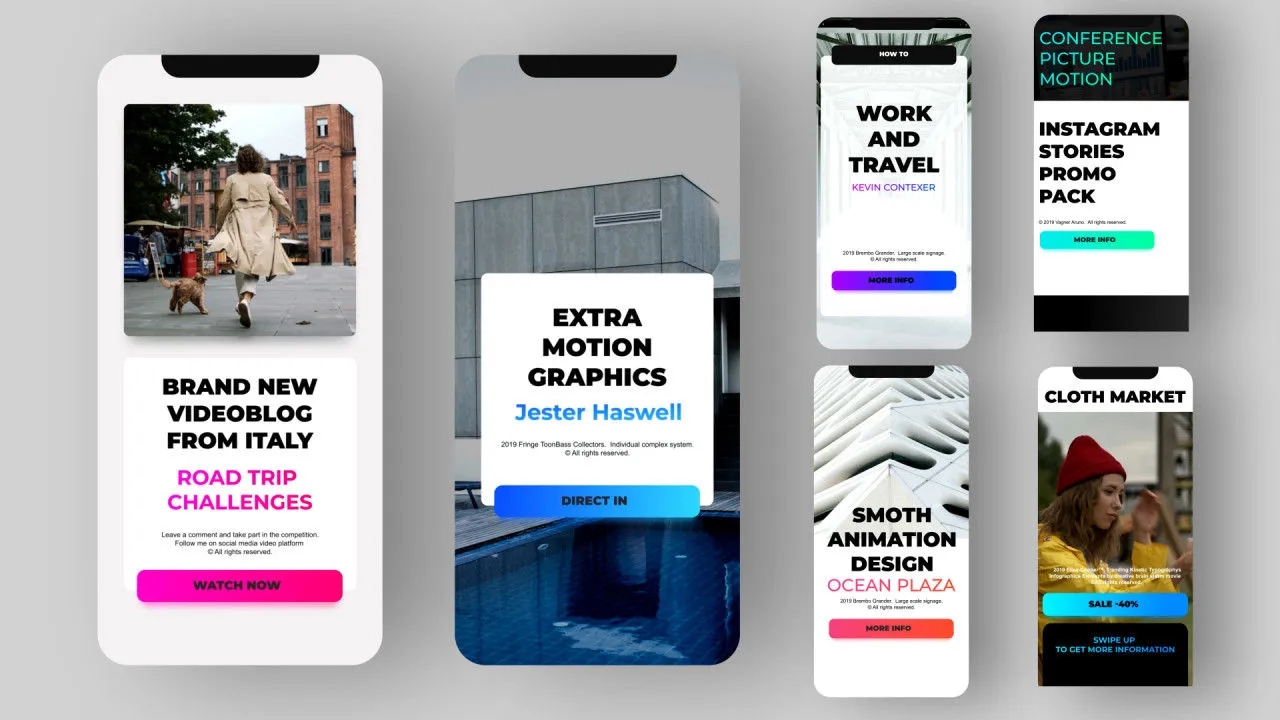 现代时尚动态的Instagram故事像素设计精选AE模板