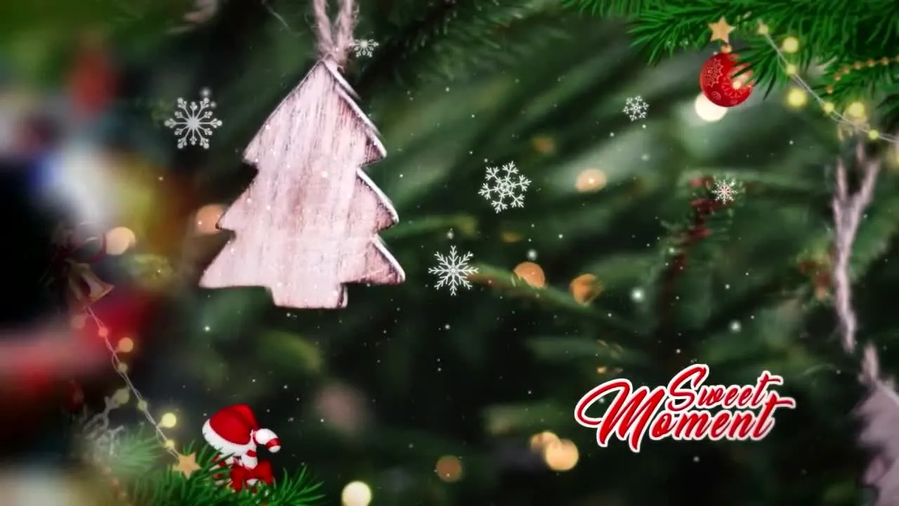 温馨圣诞氛围家人照片相册展示像素设计精选AE模板