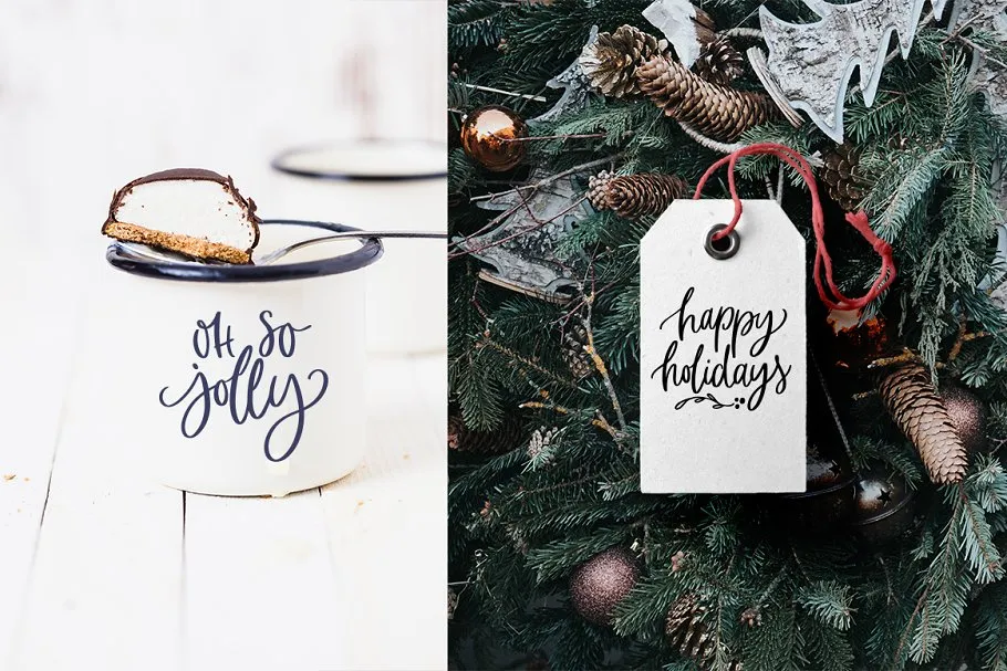 圣诞祝福语图形剪贴画 Quotes & clipart Merry Christmas SVG插图(1)