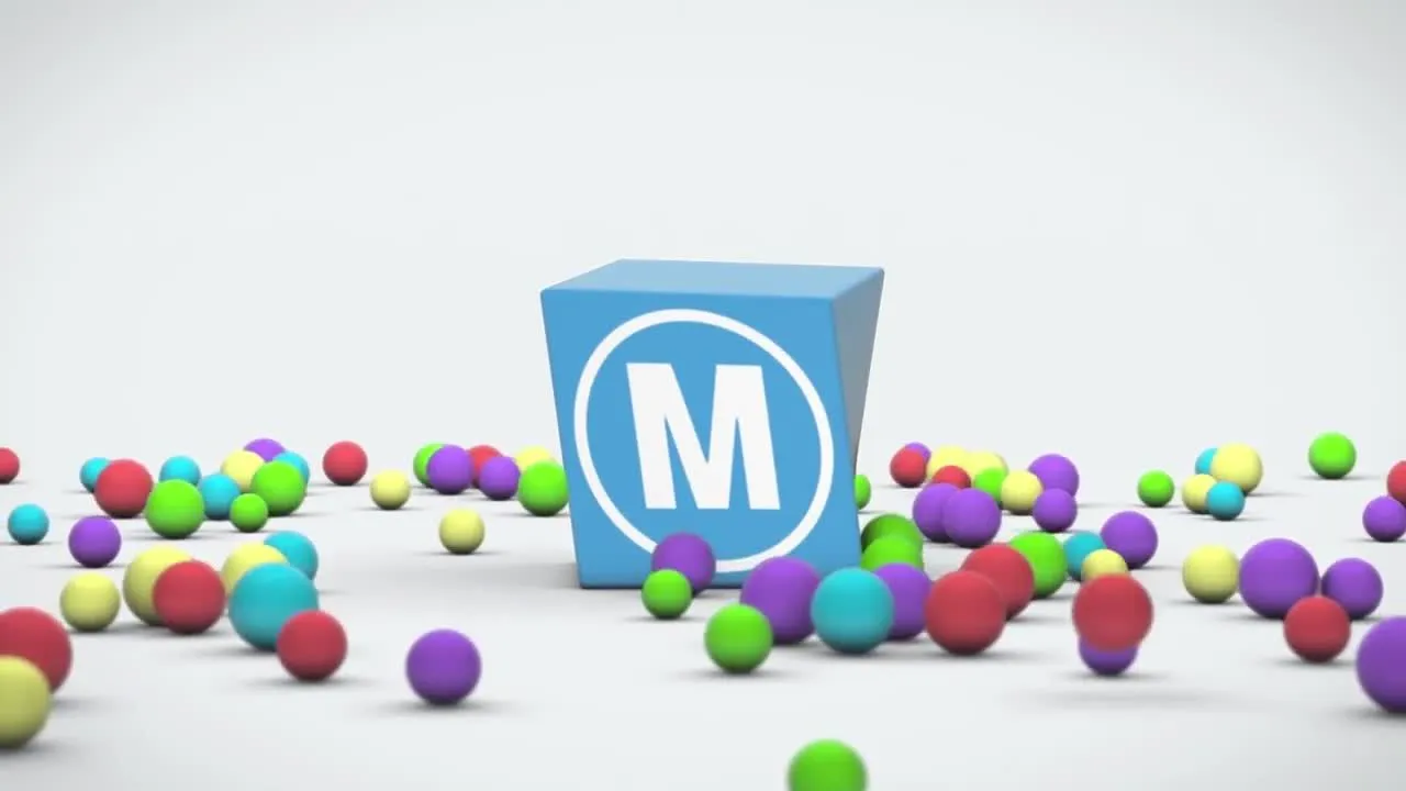 有趣的立方体徽标显示像素设计精选AE模板