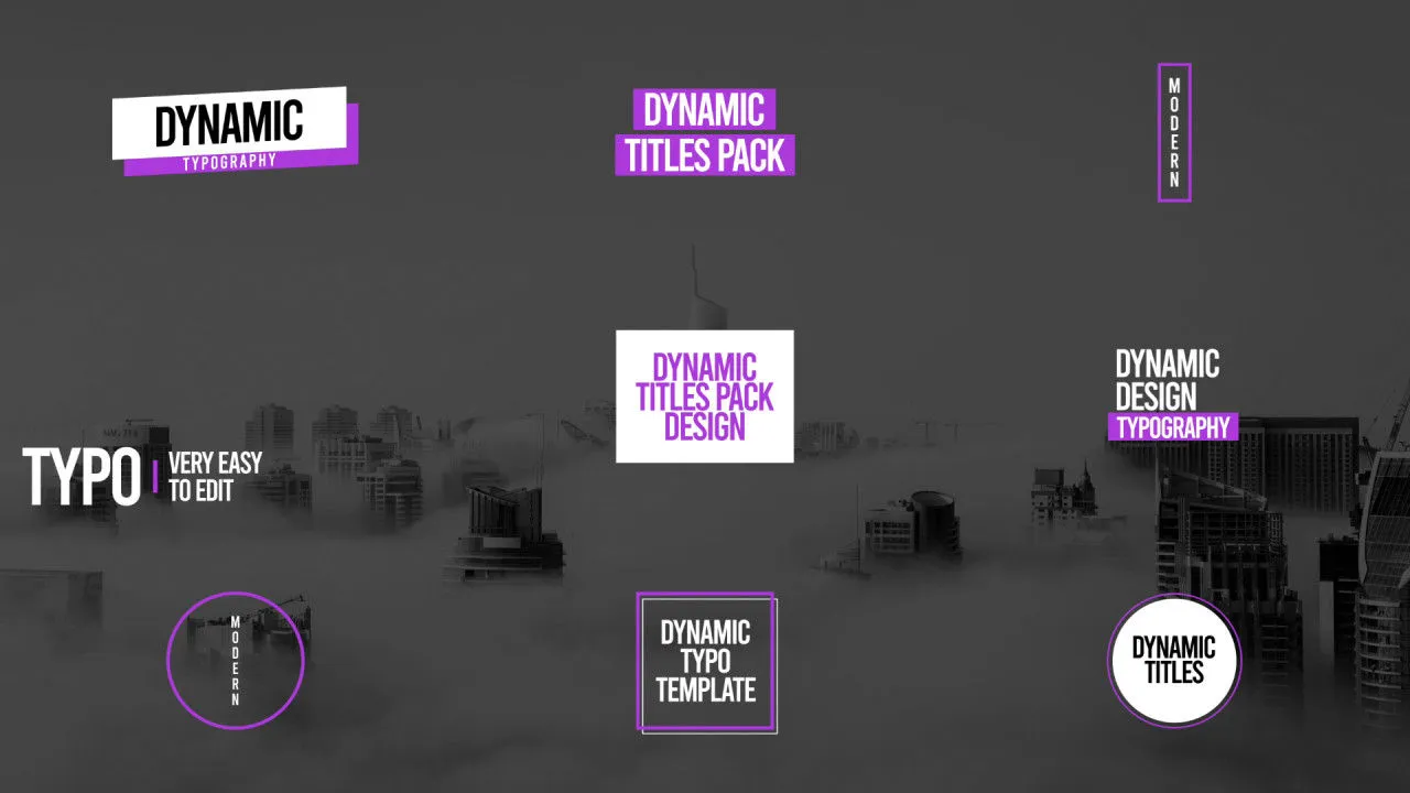 9个时尚酷炫的全屏标题动画像素设计精选AE模板