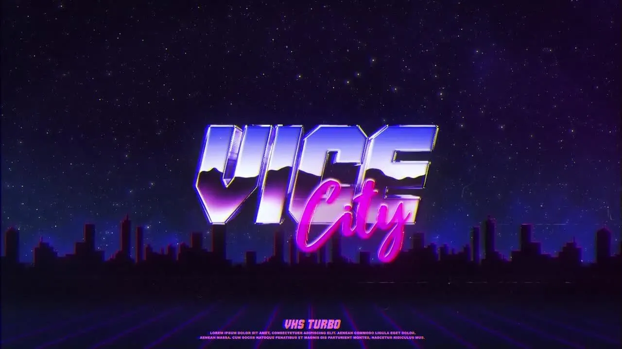 复古波浪徽标像素设计精选AE模板