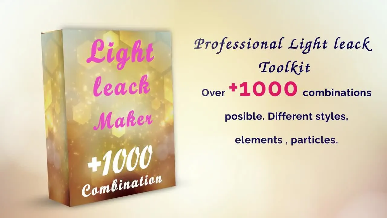 上千种炫光耀斑漏光效果生成工具像素设计精选AE模板