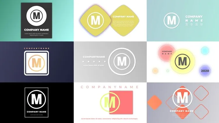 9个独特精美的动画徽标像素设计精选AE模板